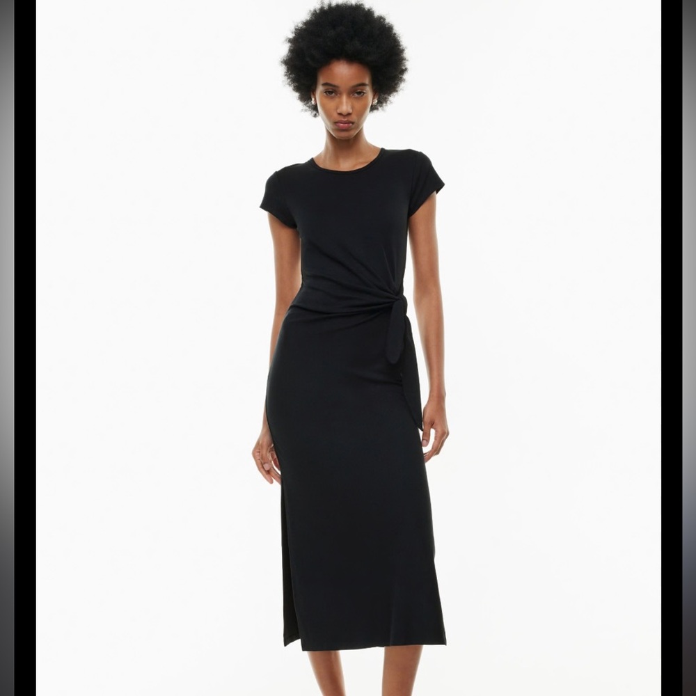 Aritzia Wilfred Fortune Black Midi Dress